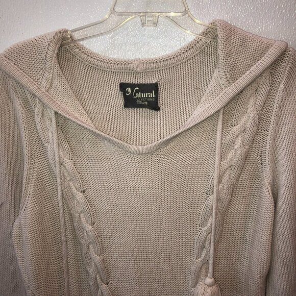 Natural Reflections Womens Size XL Beige Tan Sweater Hoodie Pullover Jacket - Picture 4 of 8